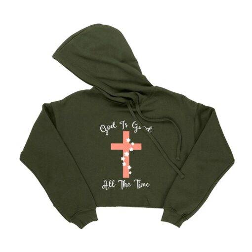 Women's Cropped Fleece God Is Good Hoodie 4