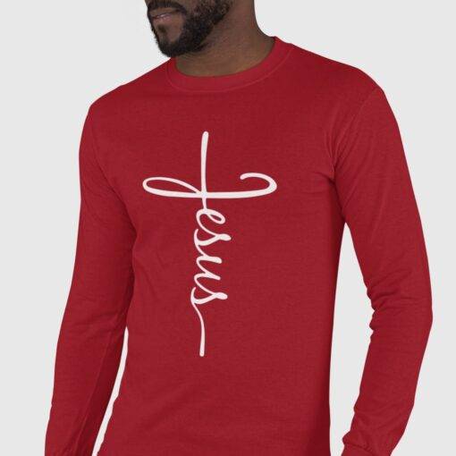 Jesus Cross Unisex Jersey Long Sleeve T-Shirt - Image 6