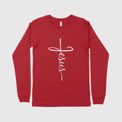 Jesus Cross Unisex Jersey Long Sleeve T-Shirt - Image 2